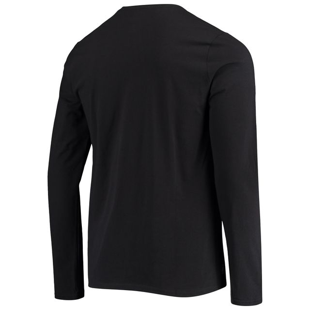 T-shirt à manches longues New Era Black Carolina Panthers pour homme Combine Authentic Split Line