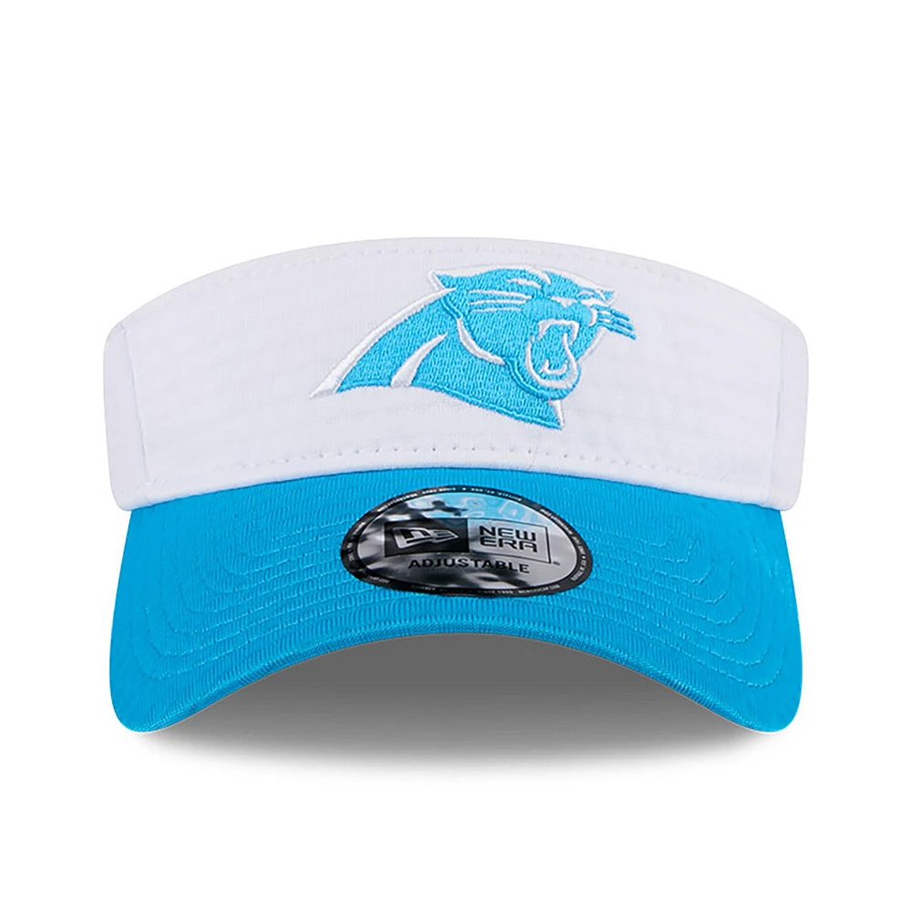 Men's New Era White/Blue Carolina Panthers 2024 NFL Training Camp Adjustable Visor