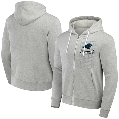 Collection NFL x Darius Rucker pour homme par Fanatics Gris chiné Carolina Panthers Domestic Full-Zip Hoodie