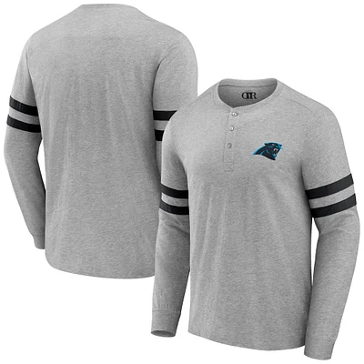 Collection NFL x Darius Rucker pour hommes par Fanatics T-shirt à manches longues Henley des Carolina Panthers gris chiné