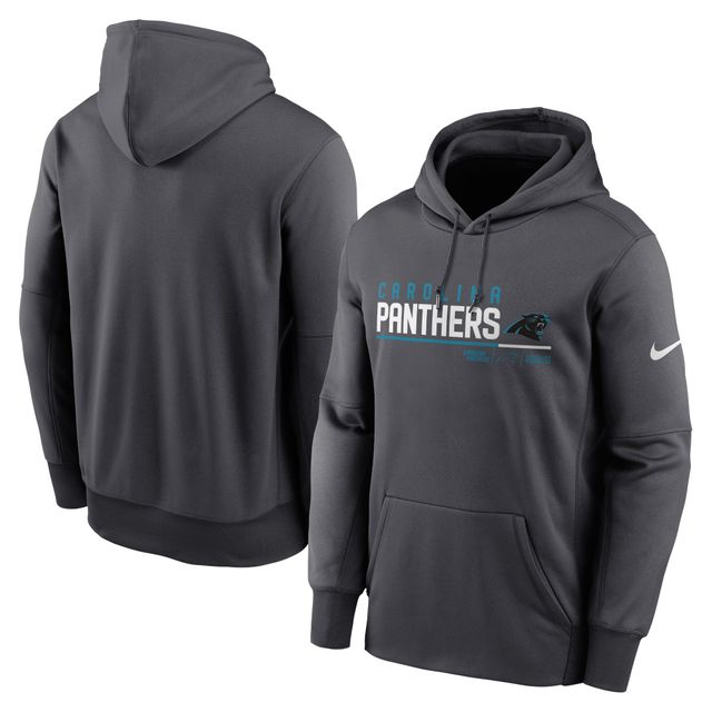Sweat à capuche fendu avec nom du logo Carolina Panthers Prime Nike anthracite pour homme