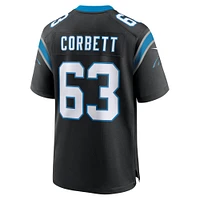 Men's Nike Austin Corbett Black Carolina Panthers Team Game Jersey