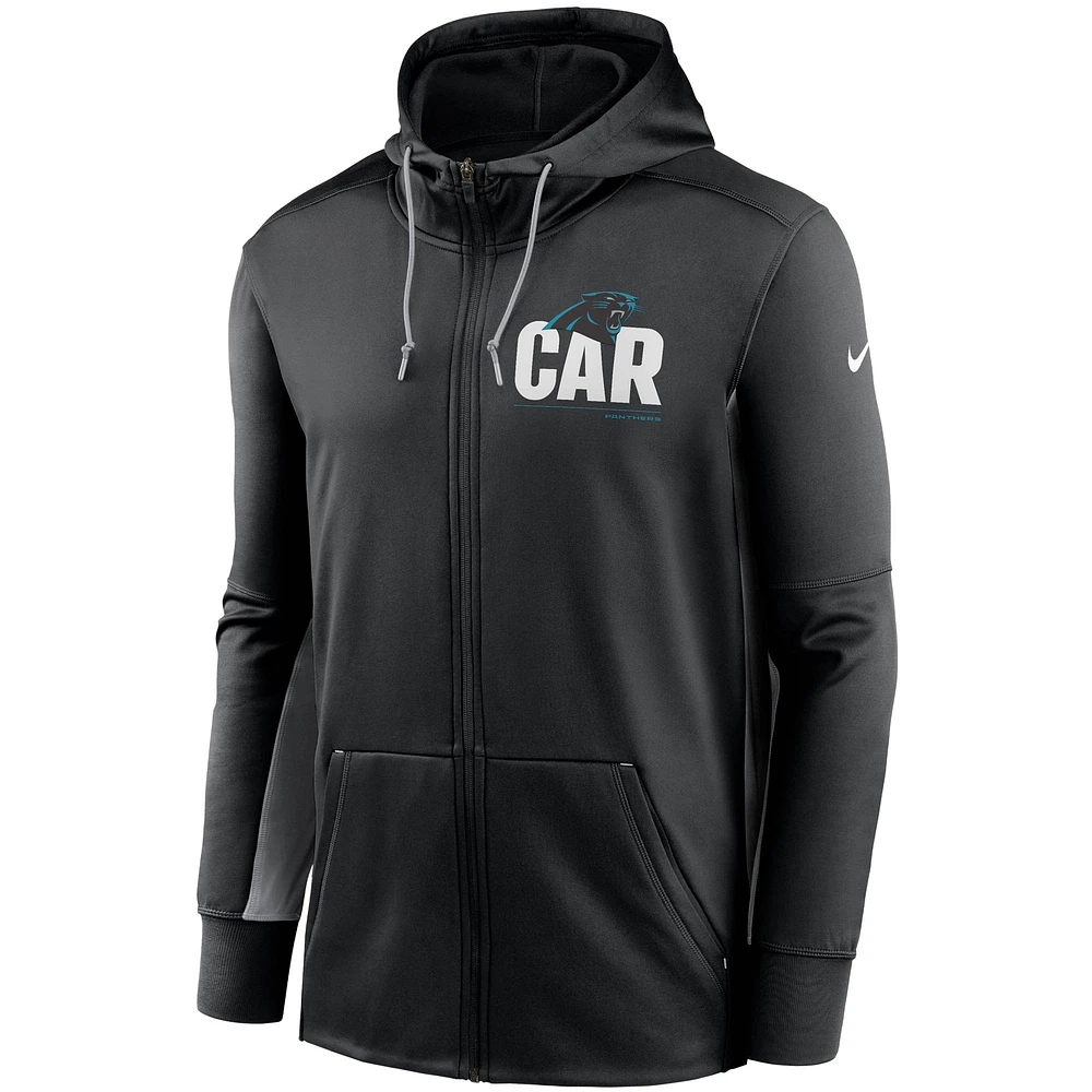 Men's Nike Black/Gray Carolina Panthers Mascot Performance Full-Zip Hoodie