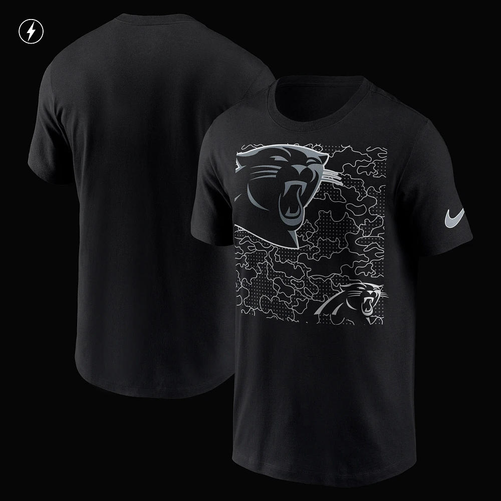 Men's Nike Black Carolina Panthers RFLCTV T-Shirt