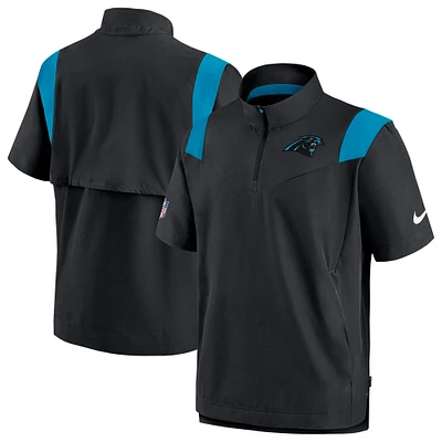 Haut à enfiler Chevron Lockup Nike Black Carolina Panthers Sideline Coaches pour homme
