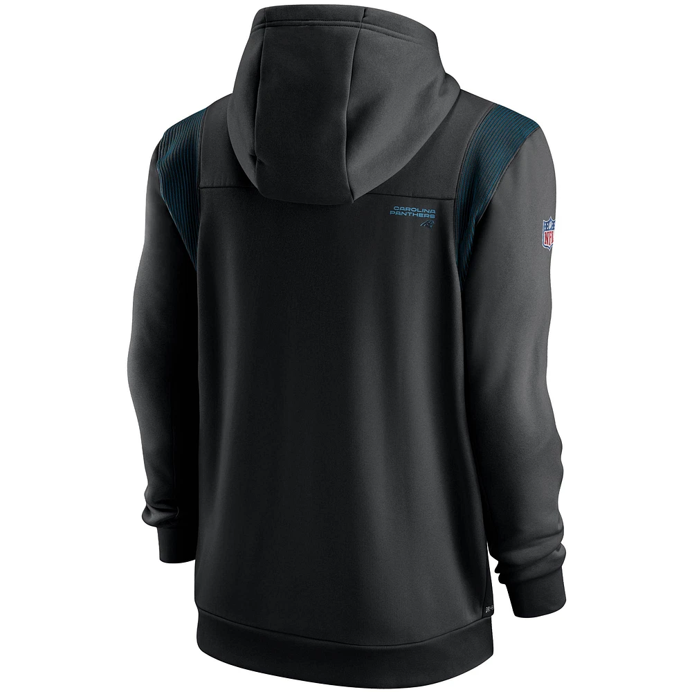 Men's Nike Black Carolina Panthers Sideline Team Performance Full-Zip Hoodie