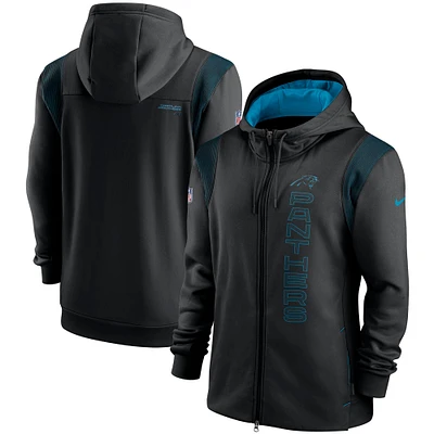 Men's Nike Black Carolina Panthers Sideline Team Performance Full-Zip Hoodie