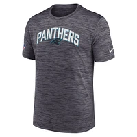 Men's Nike Black Carolina Panthers Sideline Velocity Athletic Stack Performance T-Shirt