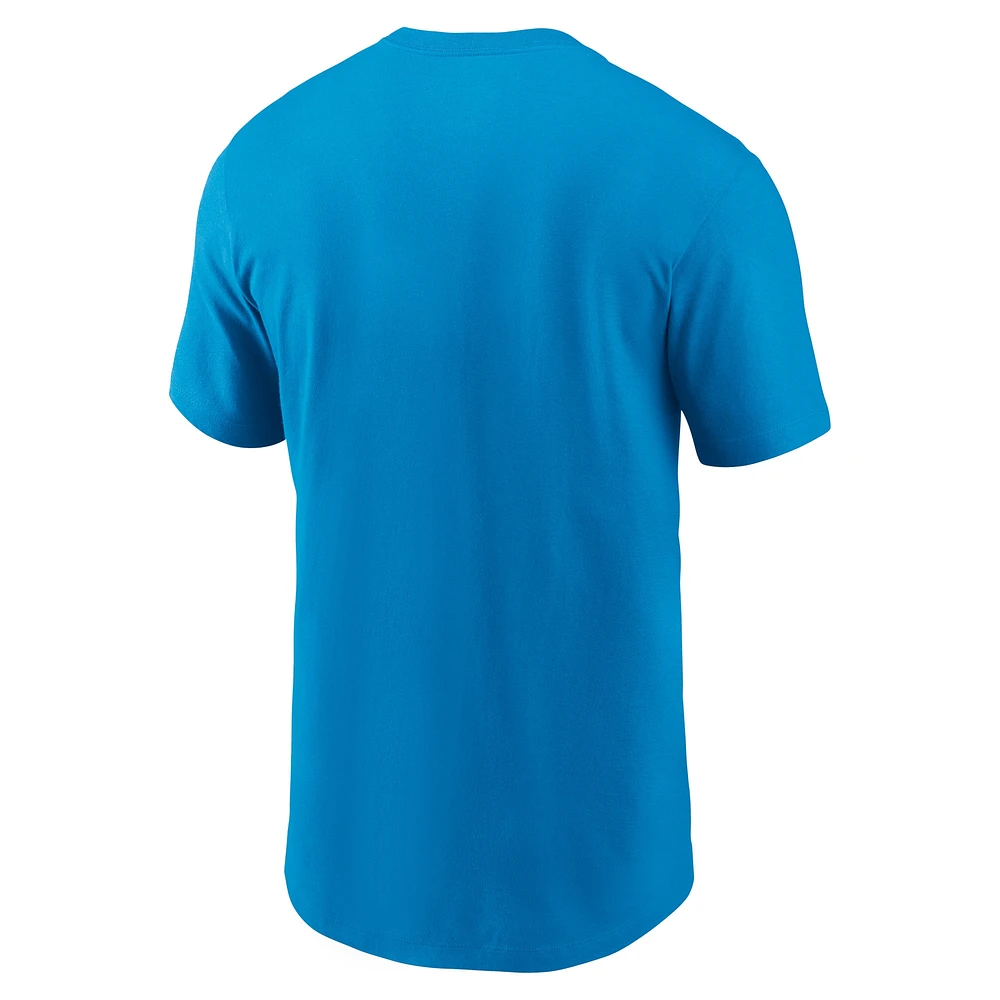 T-shirt Nike bleu délavé pour homme Carolina Panthers Essential