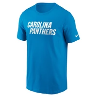 T-shirt essentiel Nike Blue Carolina Panthers Primetime Wordmark pour hommes