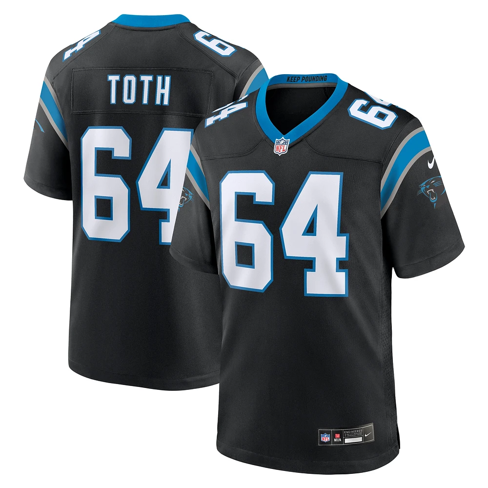 Maillot de match Nike Brett Toth pour hommes, noir, Carolina Panthers