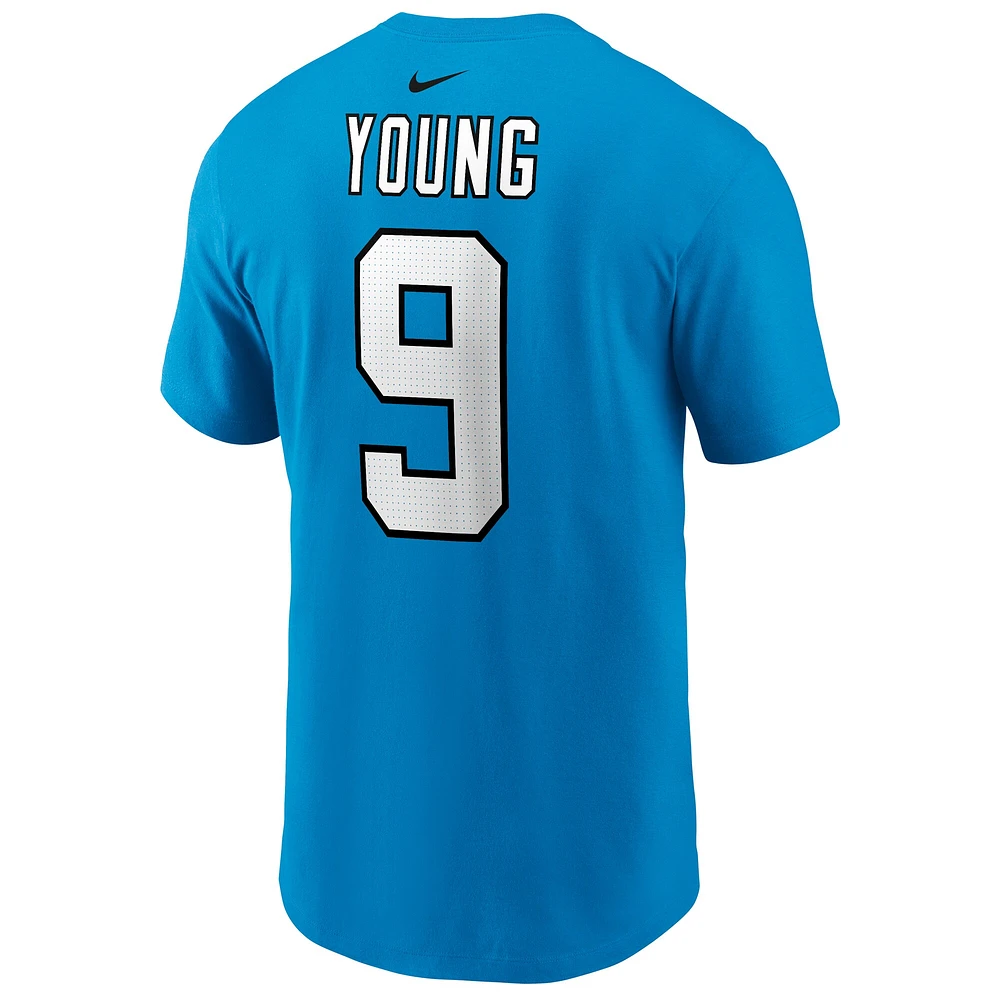 T-shirt Nike Bryce Young Blue pour homme avec nom et numéro de joueur des Carolina Panthers