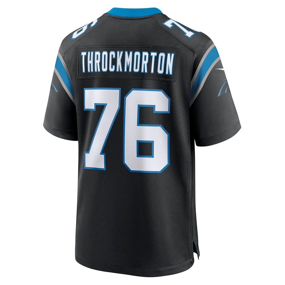 Men's Nike Calvin Throckmorton  Black Carolina Panthers Team Game Jersey