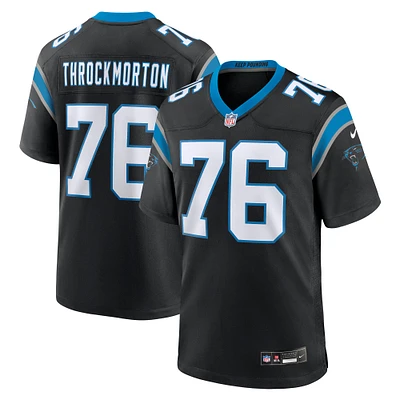 Men's Nike Calvin Throckmorton  Black Carolina Panthers Team Game Jersey