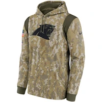Men's Nike Camo Carolina Panthers 2021 Salute To Service - Therma Performance Pullover Hoodie