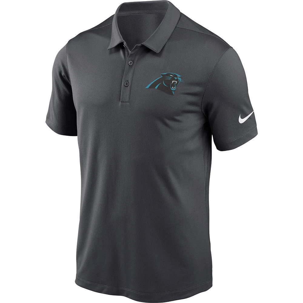 Men's Nike Charcoal Carolina Panthers Fan Gear Franchise Heat-Sealed Graphic Team Polo