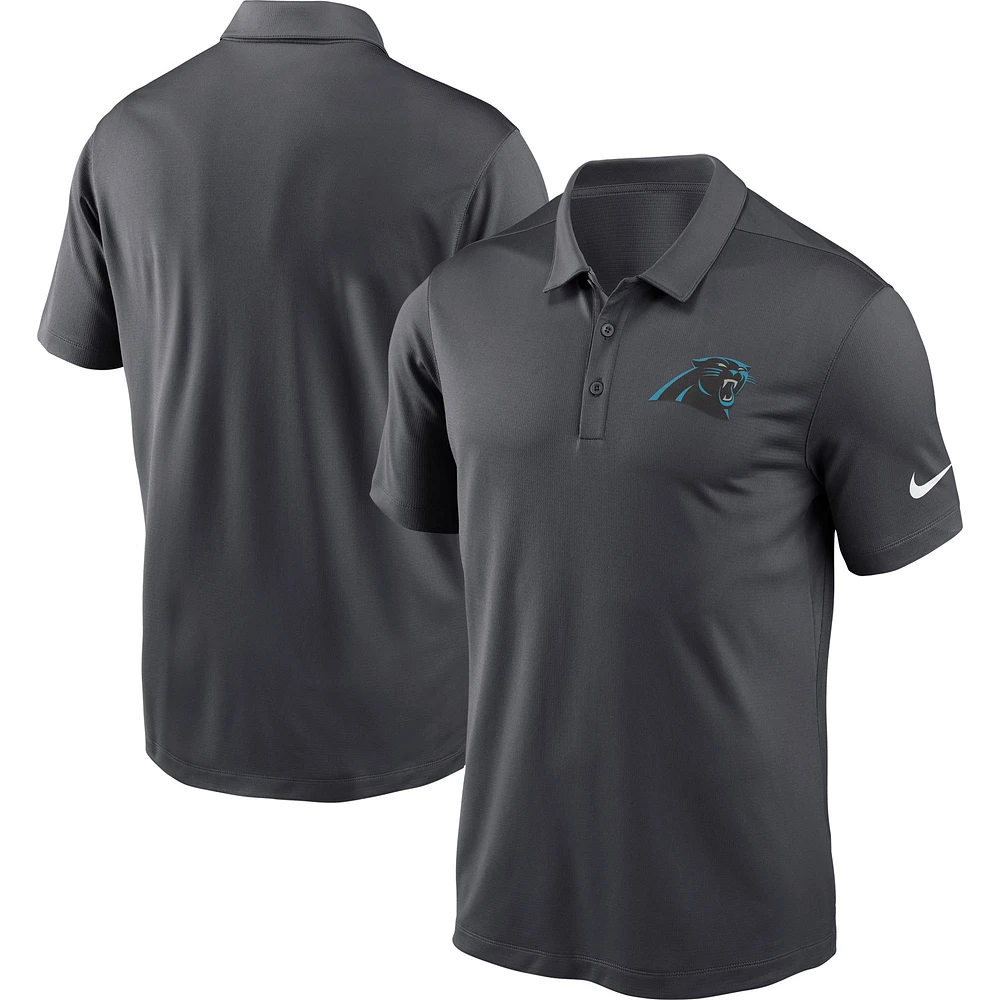 Men's Nike Charcoal Carolina Panthers Fan Gear Franchise Heat-Sealed Graphic Team Polo