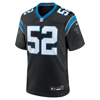 Men's Nike DJ Johnson  Black Carolina Panthers Game Jersey