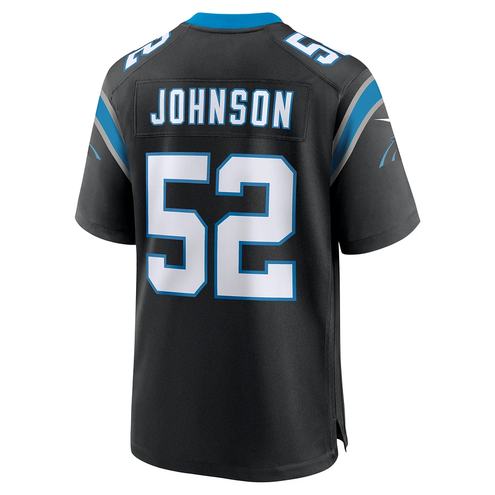 Men's Nike DJ Johnson  Black Carolina Panthers Game Jersey