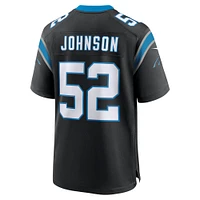 Men's Nike DJ Johnson  Black Carolina Panthers Game Jersey