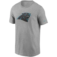 T-shirt à logo principal des Carolina Panthers Nike pour homme, gris chiné