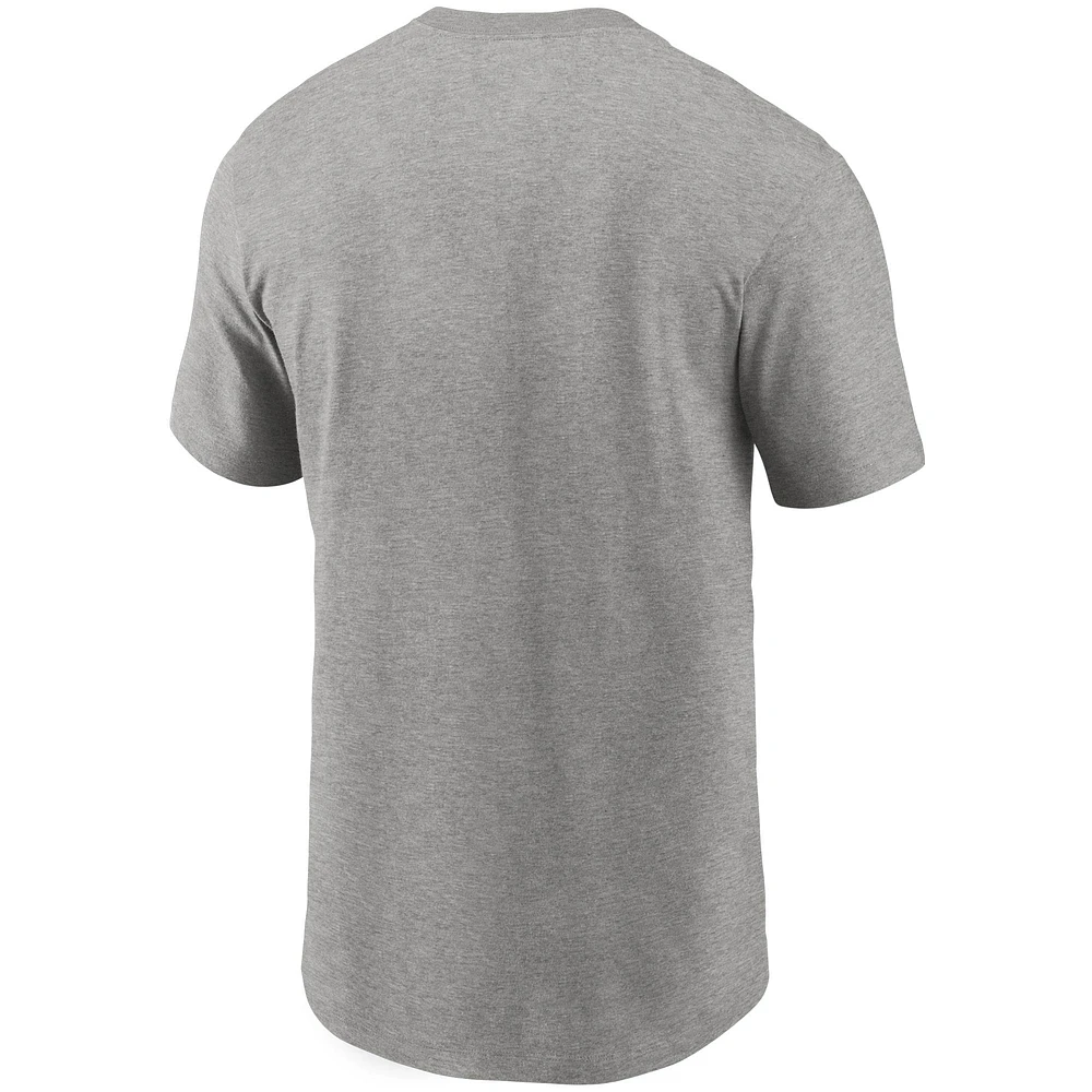 T-shirt à logo principal des Carolina Panthers Nike pour homme, gris chiné