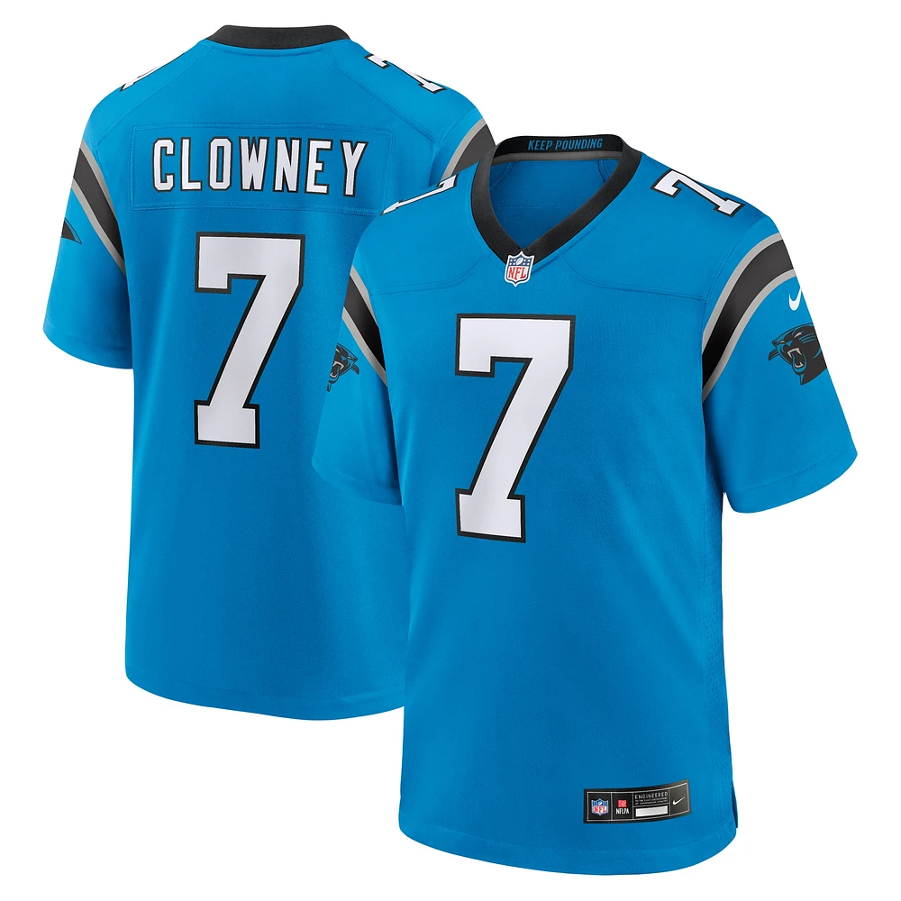 Maillot Nike Jadeveon Clowney bleu pour homme, match alternatif des Carolina Panthers