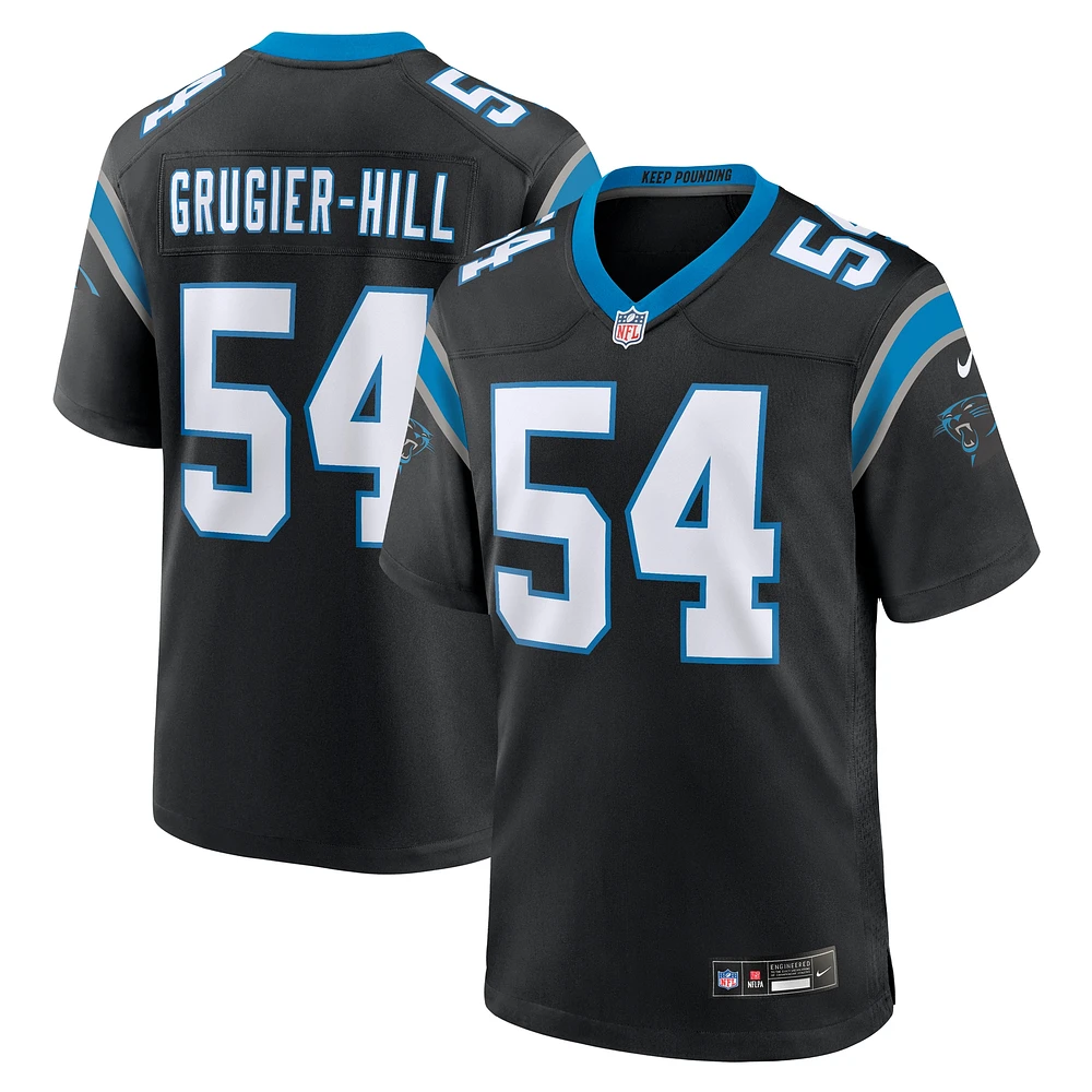 Maillot de match Nike Kamu Grugier-Hill pour hommes, noir, Carolina Panthers
