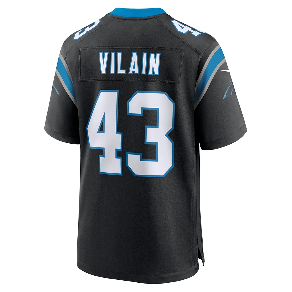 Men's Nike Luiji Vilain  Black Carolina Panthers Game Jersey