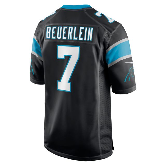 Maillot de joueur retraité Nike Steve Beuerlein pour hommes, noir des Carolina Panthers