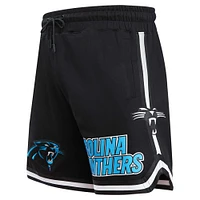 Men's Pro Standard Black Carolina Panthers Classic Chenille Shorts
