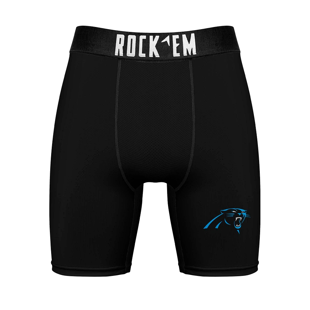 Men's Rock Em Socks Carolina Panthers Primary Crew & Boxer Briefs Combo Pack