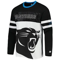 Men's Starter Black/White Carolina Panthers Halftime Long Sleeve T-Shirt