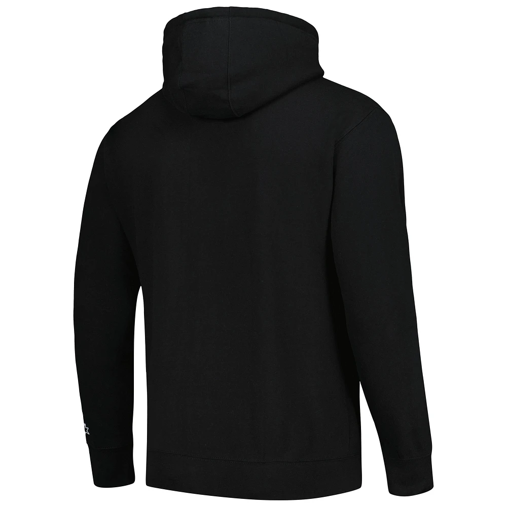 Men's Starter Black Carolina Panthers Domestic Post Season Full-Zip Hoodie