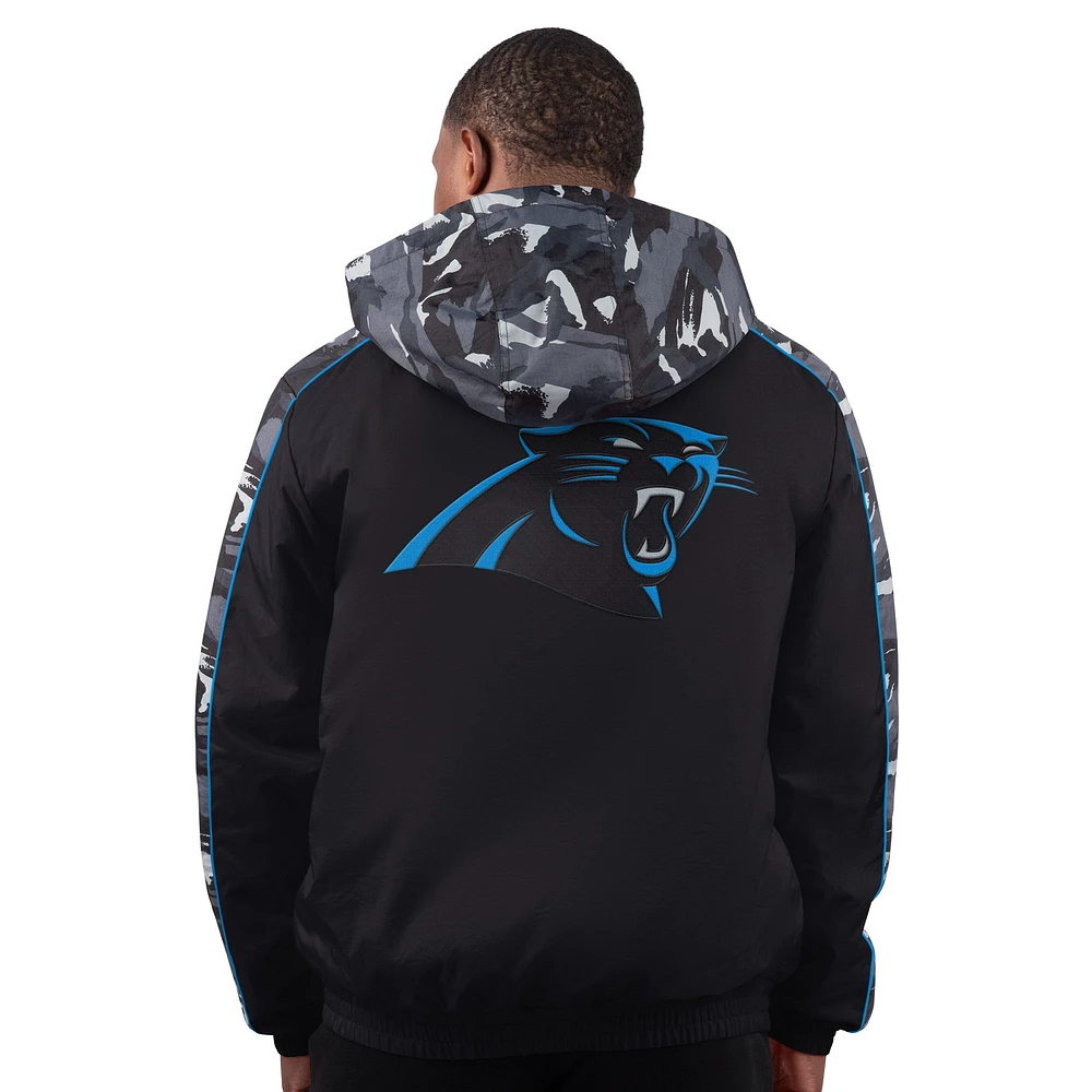 Men's Starter  Black Carolina Panthers Thursday Night Gridiron Full-Zip Jacket