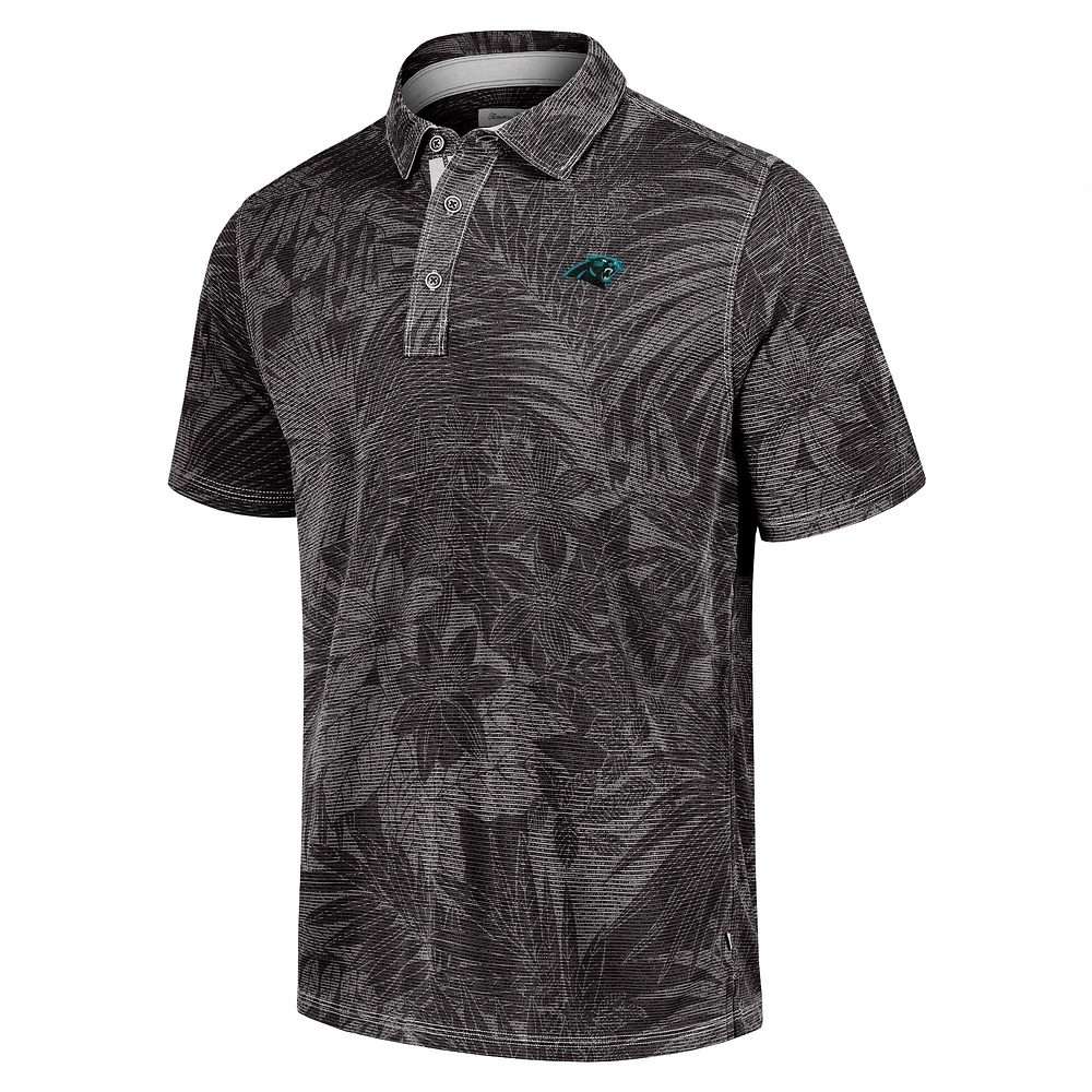 Men's Tommy Bahama Black Carolina Panthers Big & Tall Santiago Paradise Polo