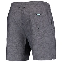 Men's Tommy Bahama Black Carolina Panthers Naples Layered Leaves Swim Trunks
