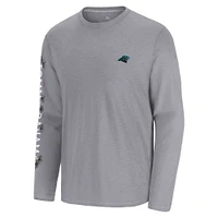 T-shirt à manches longues Tommy Bahama gris Carolina Panthers Oasis Endzone Lux pour homme