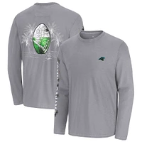T-shirt à manches longues Tommy Bahama gris Carolina Panthers Oasis Endzone Lux pour homme