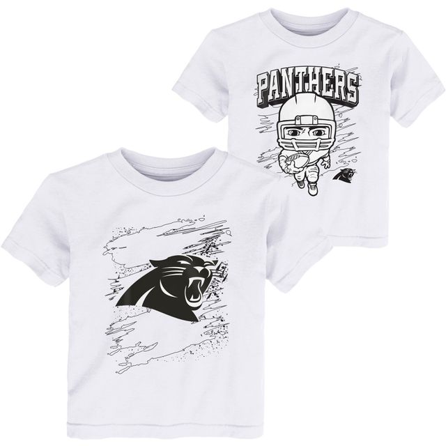 Ensemble de deux t-shirts à colorier pour tout-petits blancs Carolina Panthers