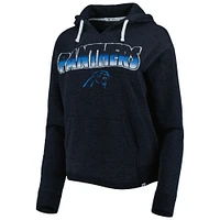 Women's '47 Black Carolina Panthers Color Rise Kennedy Notch Neck Pullover Hoodie