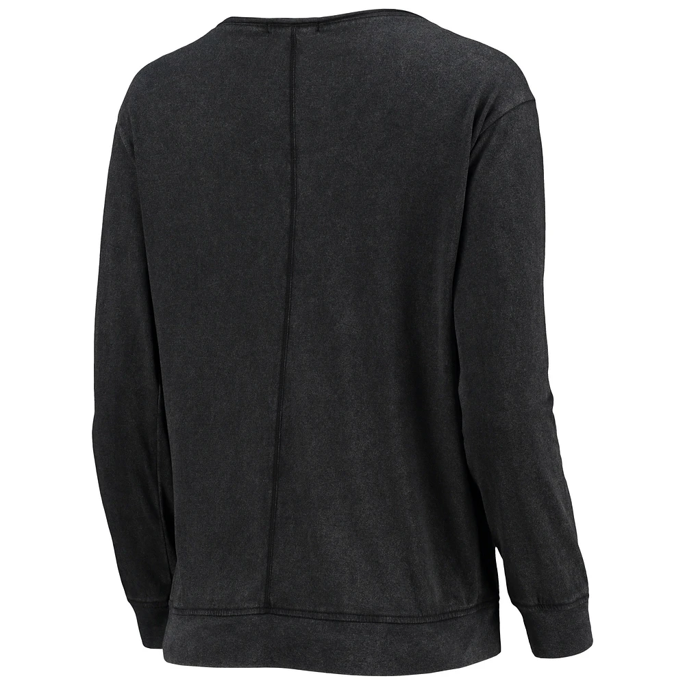 Women's '47 Black Carolina Panthers Gamma Long Sleeve V-Neck T-Shirt
