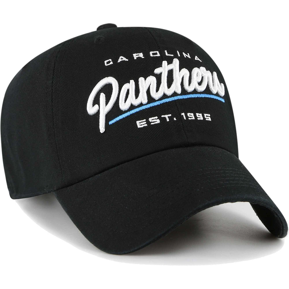 Women's '47 Black Carolina Panthers Sidney Clean Up Adjustable Hat