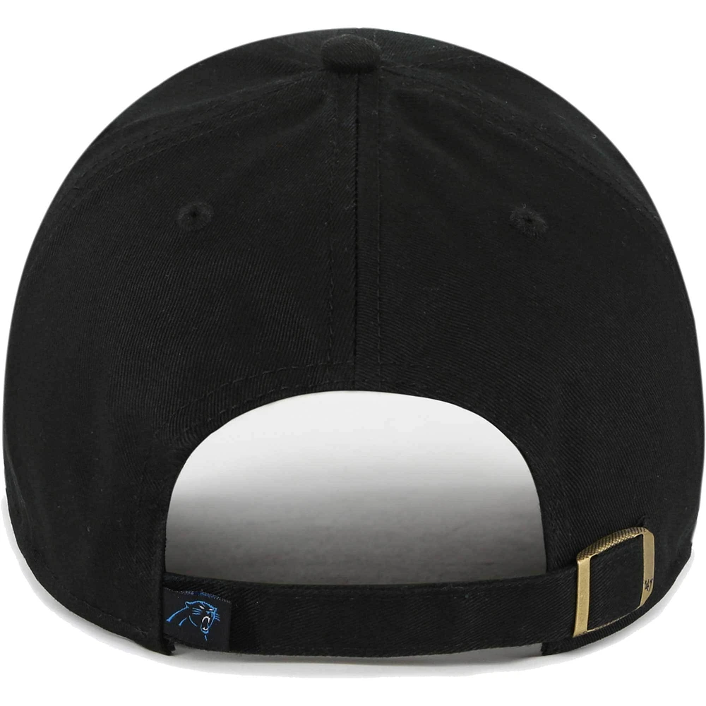 Women's '47 Black Carolina Panthers Sidney Clean Up Adjustable Hat