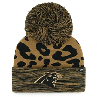 Women's '47  Brown Carolina Panthers Rosette Cuffed Knit Hat with Pom
