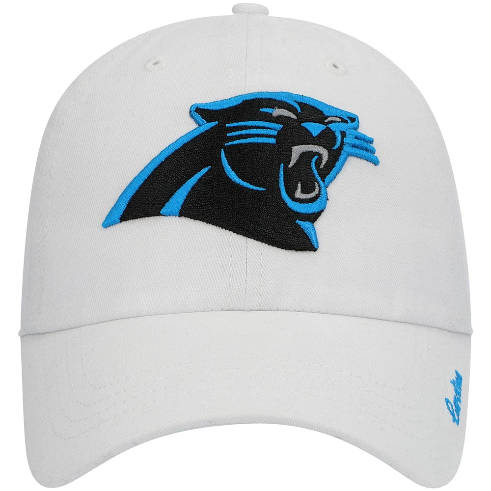 Women's '47 White Carolina Panthers Miata Clean Up Logo Adjustable Hat