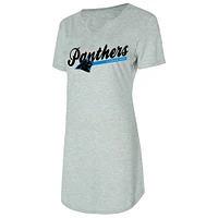 Women's Concepts Sport Gray Carolina Panthers Petition Knit Nightshirt