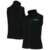 Women's Dunbrooke Black Carolina Panthers Houston Fleece Full-Zip Vest