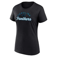 Women's Fanatics Black/White Carolina Panthers Lightweight Short & Long Sleeve T-Shirt Combo Pack