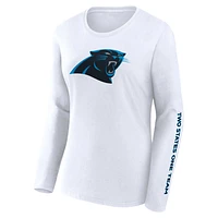 Women's Fanatics Black/White Carolina Panthers Lightweight Short & Long Sleeve T-Shirt Combo Pack